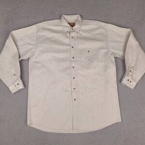 Vintage 1995 Rock And Roll Hall Of‎ Fame Museum Shirt Mens XL Beige Khaki Canvas